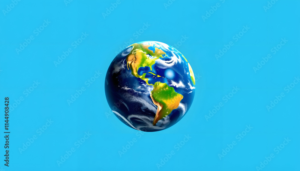 Naklejka premium Earth as a glass ball, pop art, with white tones