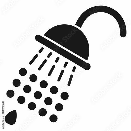 Showerhead icon design, shower silhouette vector illustration, shower bathroom icon