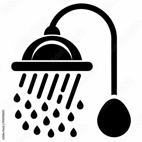 Showerhead icon design, shower silhouette vector illustration, shower bathroom icon