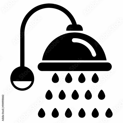 Showerhead icon design, shower silhouette vector illustration, shower bathroom icon