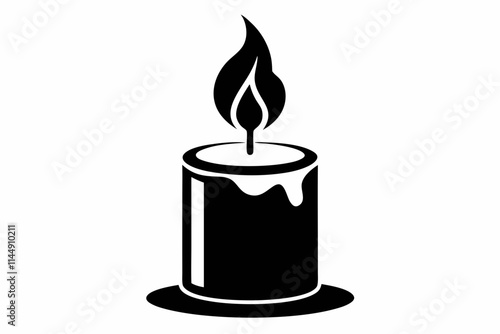 candle line art silhouette vector illustration