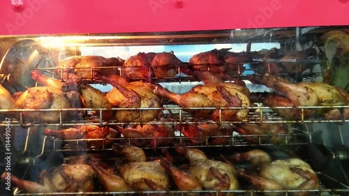 Roasting chicken with a chicken roasting machine is very effective in roasting large quantities of chicken.