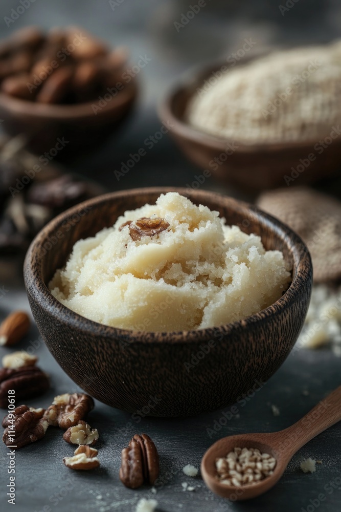 Mashed Potatoes with Nuts on Table
