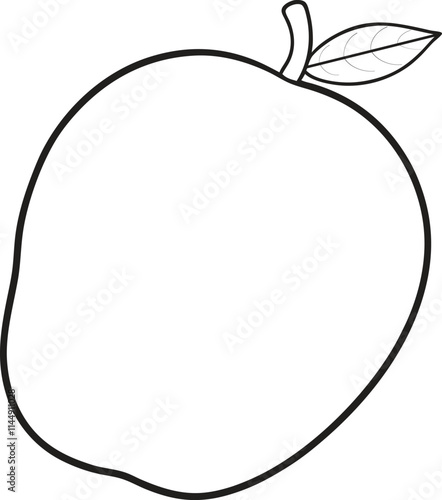 Mango outline vector illustration in clean, minimalist style