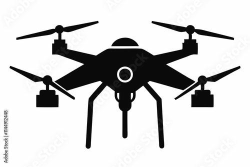 drone line art silhouette vector illustration