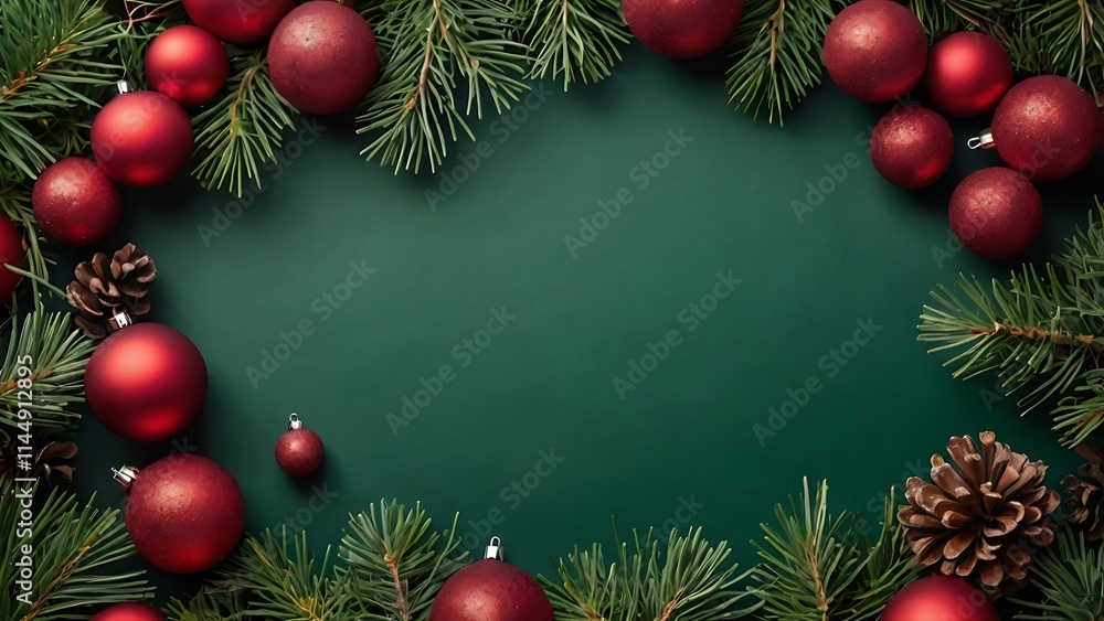 christmas background with branches and cones christmas background with branches and cones