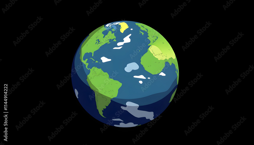 © SusDmi - Image of the earth, clipart style, with white tones