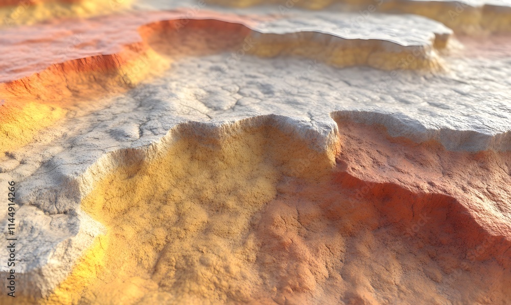Layered, eroded terrain with varied coloration. Layered, eroded terrain with varied coloration.