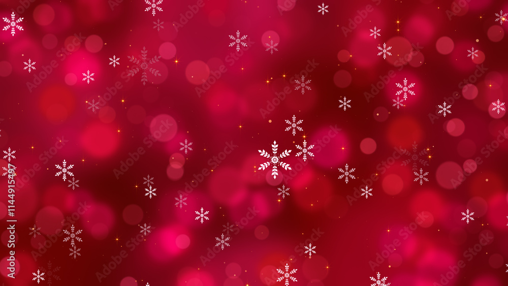 red christmas background with snowflakes and golden shiny stars, bokeh lights christmas and new year holiday wallpaper red christmas background with snowflakes and golden shiny stars, bokeh lights christmas and new year holiday wallpaper