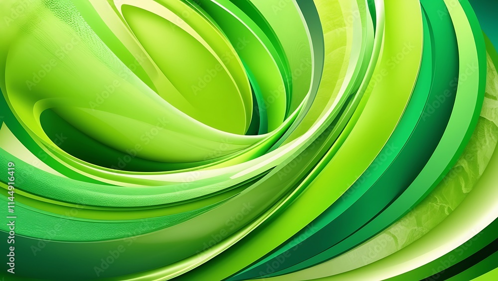 Fototapeta premium Abstract green wavy background. Generative Ai.