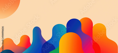 Abstract Gradient Shapes on Light Background