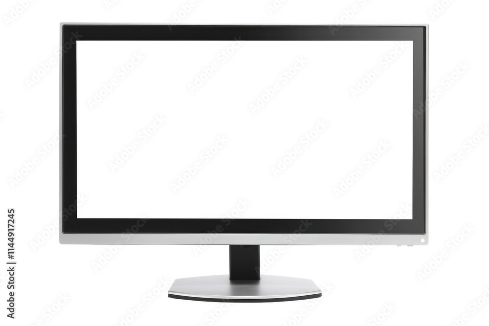 Monitor PC. Clean Desktop Computer Monitor with Front View and Blank Screen Monitor PC. Clean Desktop Computer Monitor with Front View and Blank Screen