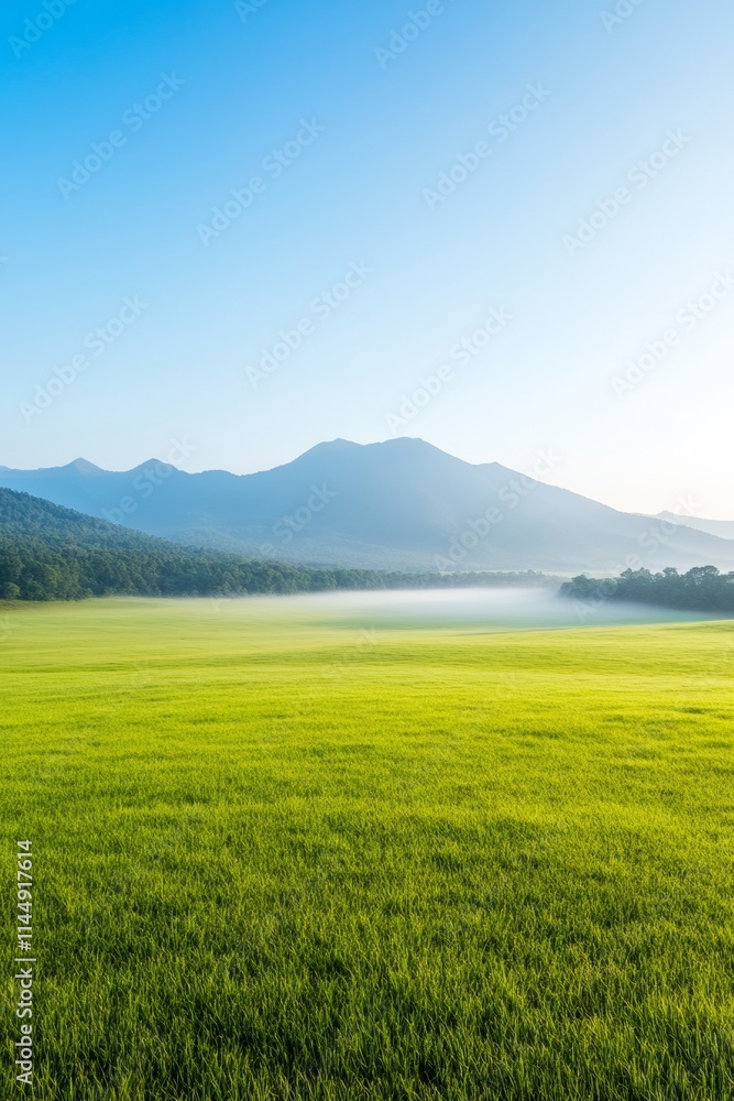 Fototapeta premium Serene Twilight Over Indian Landscape with Pastel Hues and Misty Fields