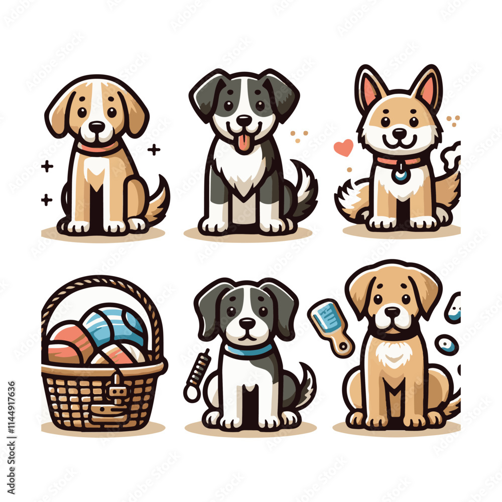 a collection of dogs with different sizes a collection of dogs with different sizes