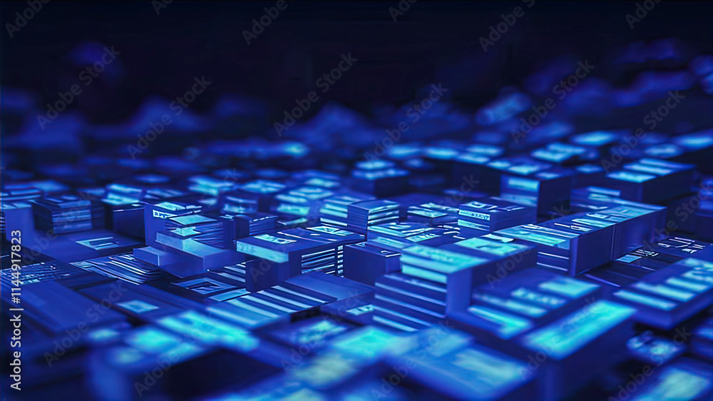 Abstract dark blue pixel tech background Abstract dark blue pixel tech background