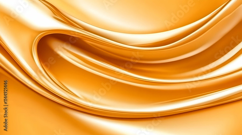 Gold Wave Design Element in an abstract form. Smooth Wavy Line with Glowing