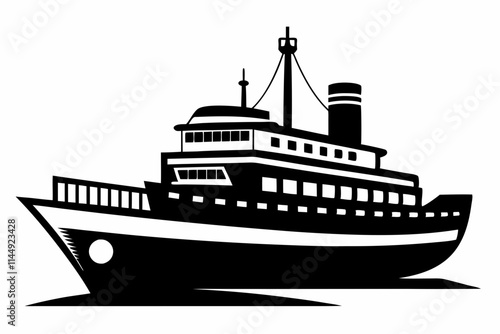 ship line art silhouette vector illustration