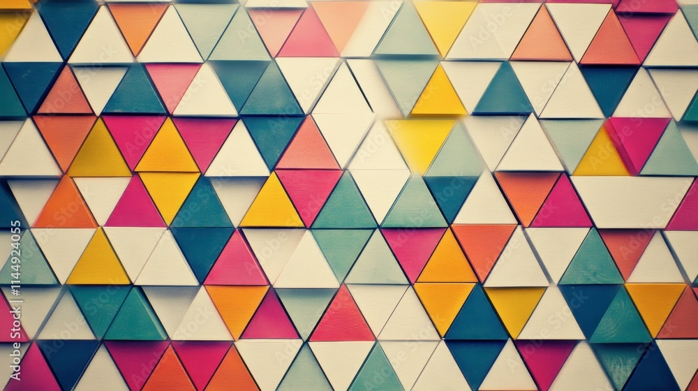 Colorful Geometric Triangle Pattern with Vibrant Shades and Textures Colorful Geometric Triangle Pattern with Vibrant Shades and Textures