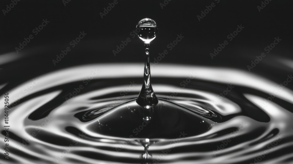 Water Droplet Falling and Creating Ripples Water Droplet Falling and Creating Ripples
