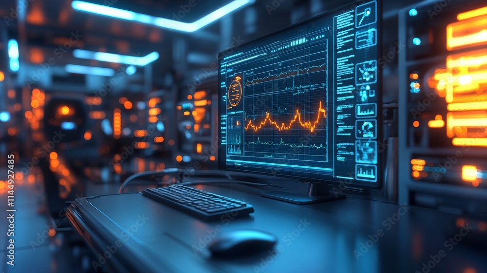 AI system alerts healthcare providers in a modern monitoring room during a critical control session AI system alerts healthcare providers in a modern monitoring room during a critical control session