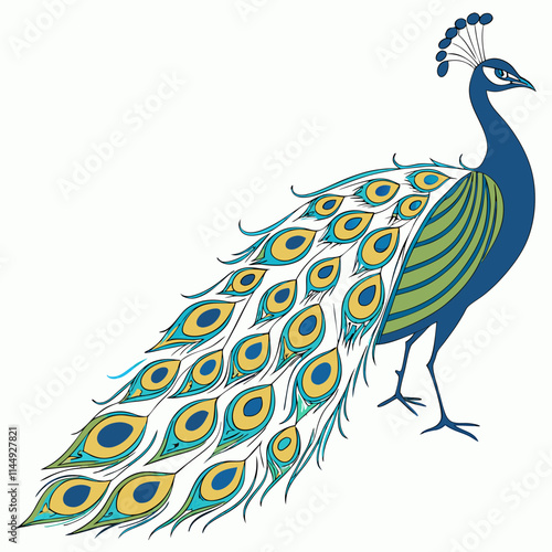 peacock with feathers vector design on a white background 