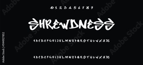 Modern graffiti font effect with highlight and shadow, youth style lettering font