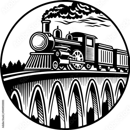 steam engine locomotive illustration on a white background 