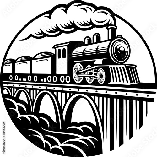 steam engine locomotive  illustration on a white background 