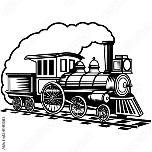 steam engine locomotive illustration on a white background 