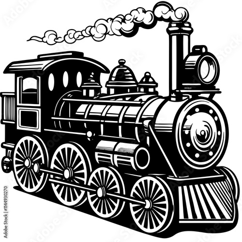 steam engine locomotive illustration on a white background 