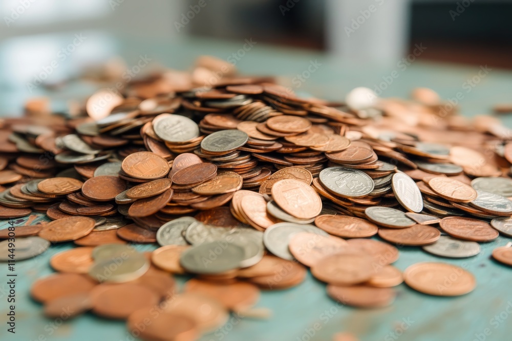 Pile of assorted coins on a wooden table during daylight hours Pile of assorted coins on a wooden table during daylight hours