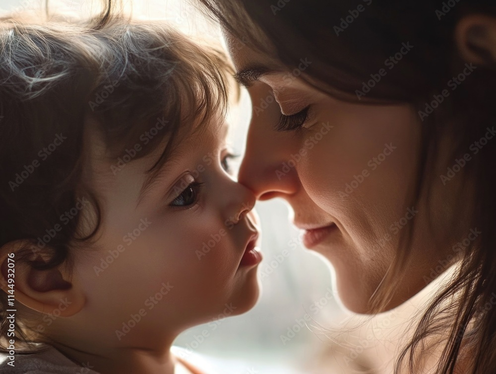 Mother and Child Share a Sweet Moment Mother and Child Share a Sweet Moment