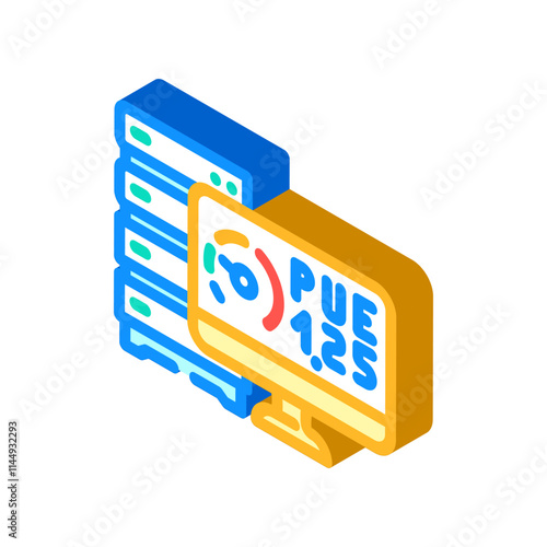 power usage effectiveness meter isometric icon vector. power usage effectiveness meter sign. isolated symbol illustration