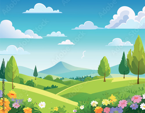 landscape with mountains and blue sky photo