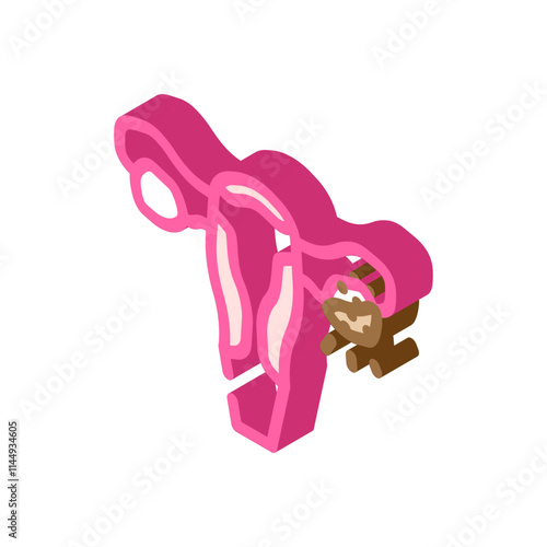 ovarian cancer woman disease isometric icon vector. ovarian cancer woman disease sign. isolated symbol illustration