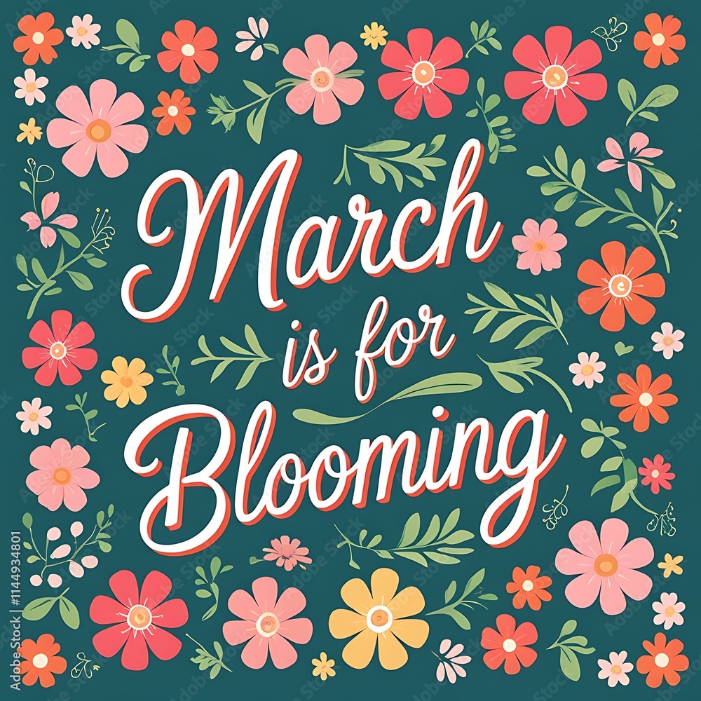Obraz premium March Is For Blooming Flowers And Springtime