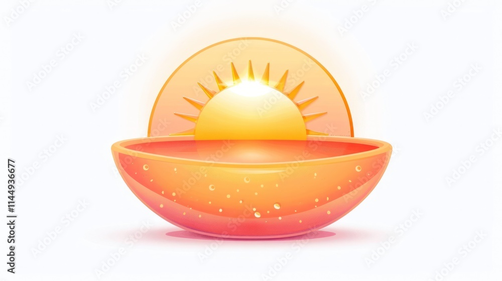 Stunning Sunset Landscape with Radiant Sun Dipping Below the Horizon Casting a Warm Glow over the Serene Sky and Clouds  This Tranquil and Atmospheric Scene is Perfect for Backgrounds Wallpapers