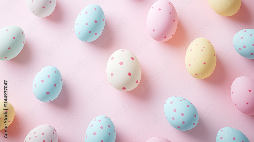 A minimalist Easter design featuring pastel pinks, blues, and yellows, with hand-drawn Easter eggs and a central text space for a festive greeting in a trendy flat style. Generative AI. A minimalist Easter design featuring pastel pinks, blues, and yellows, with hand-drawn Easter eggs and a central text space for a festive greeting in a trendy flat style. Generative AI.
