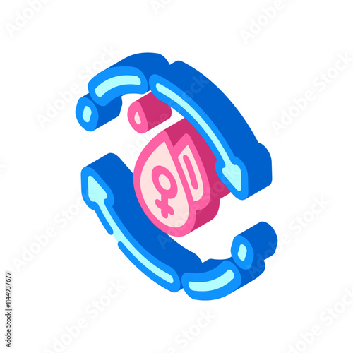menstrual disorders woman disease isometric icon vector. menstrual disorders woman disease sign. isolated symbol illustration