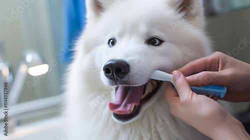 Dog getting a checkup from the veterinar