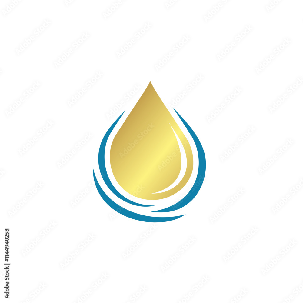 Water drop icon combining oil and water elements for a clean, reflective design Water drop icon combining oil and water elements for a clean, reflective design