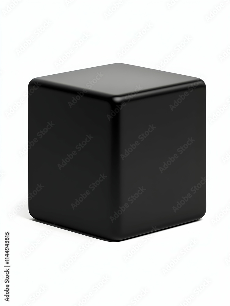 Black cube object isolated on white background; 3D rendering, mockup, product display. Black cube object isolated on white background; 3D rendering, mockup, product display.