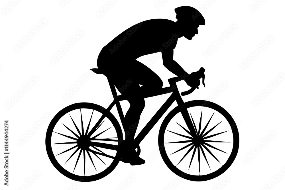 A cyclist vector silhouette on white background 05 A cyclist vector silhouette on white background 05