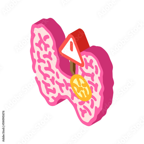 thyroid disorders woman disease isometric icon vector. thyroid disorders woman disease sign. isolated symbol illustration