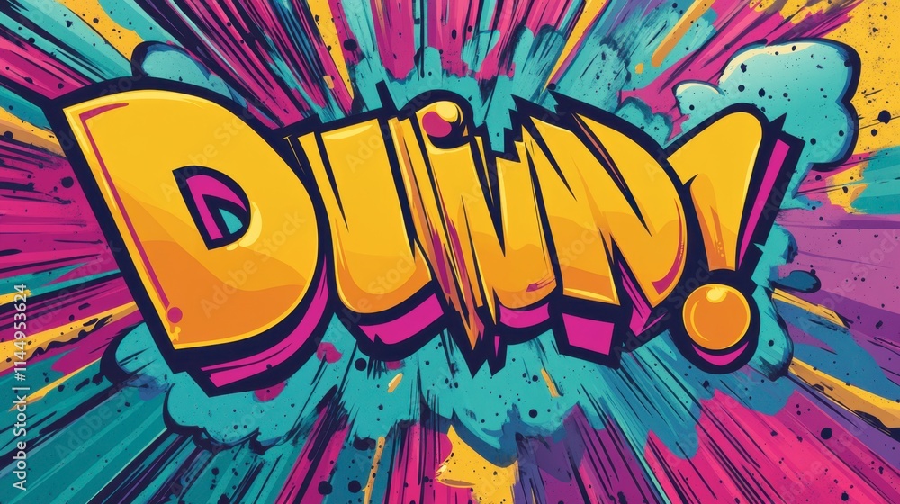 Obraz premium Vibrant Comic Style Explosion Background with Bold Text Effects