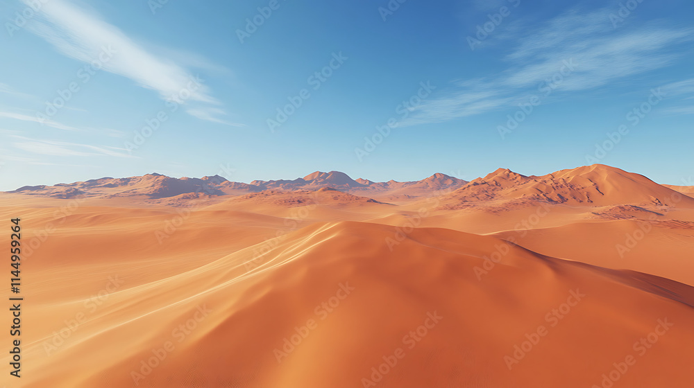 Desert (n) – A vast desert landscape with sand dunes under a clear sky, 8K, hyper-realistic. Desert (n) – A vast desert landscape with sand dunes under a clear sky, 8K, hyper-realistic.