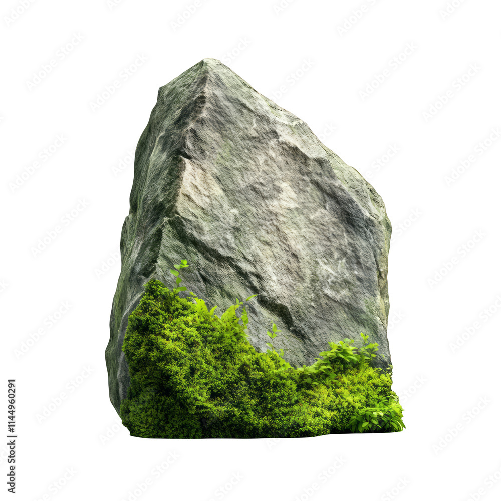 Large rock covered with moss and plants isolated on white background with clipping path for garden decoration rock stone mountain cliff isolated on white background Large rock covered with moss and plants isolated on white background with clipping path for garden decoration rock stone mountain cliff isolated on white background