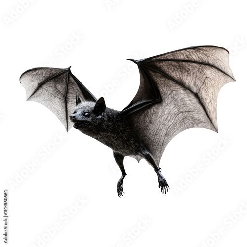 Flying bat isolated on white background Halloween spooky scary bat flying nocturnal animal wildlife nature creepy dark night gothic horror fantasy 3d rendering digital art photo