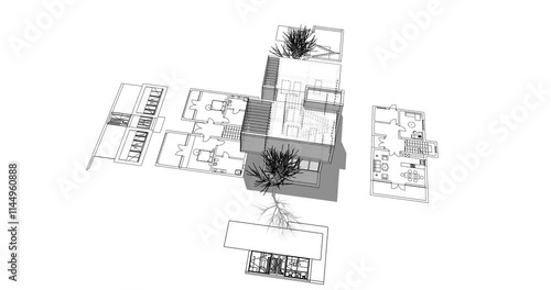 house building sketch architectural 3d rendering