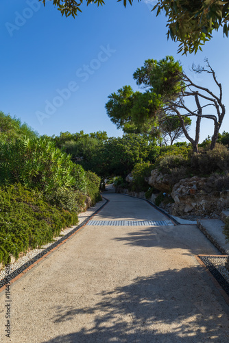 Kalithea, Greece, September 29, 2023 - Seaside landscape. Kalithea Therme Observator spa. Beautiful buildings built in the 1930s, Kallithea bay photo